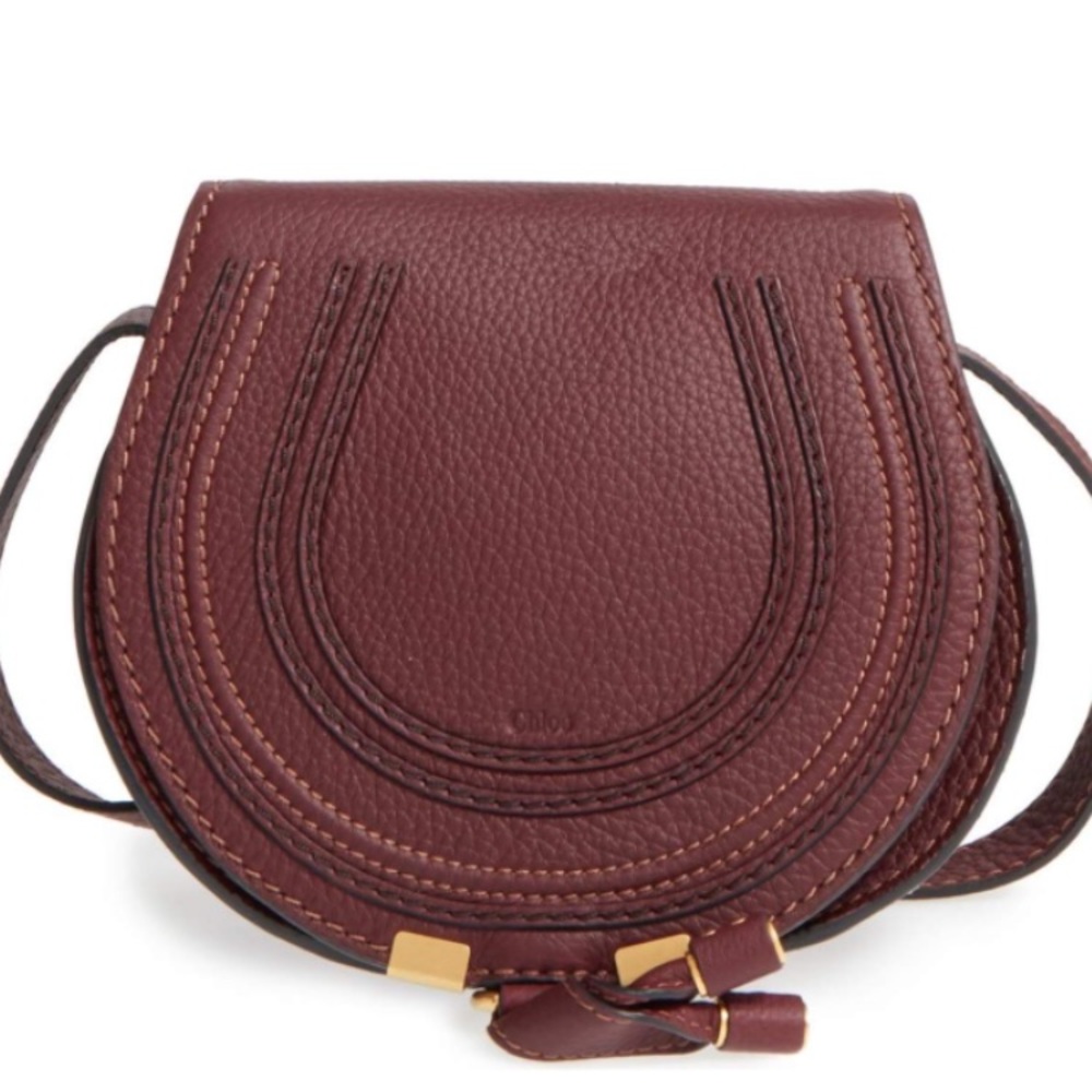 Chloe Mini Marcie Bag in Maroon